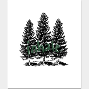 Inhale Evergreen Trees Posters and Art